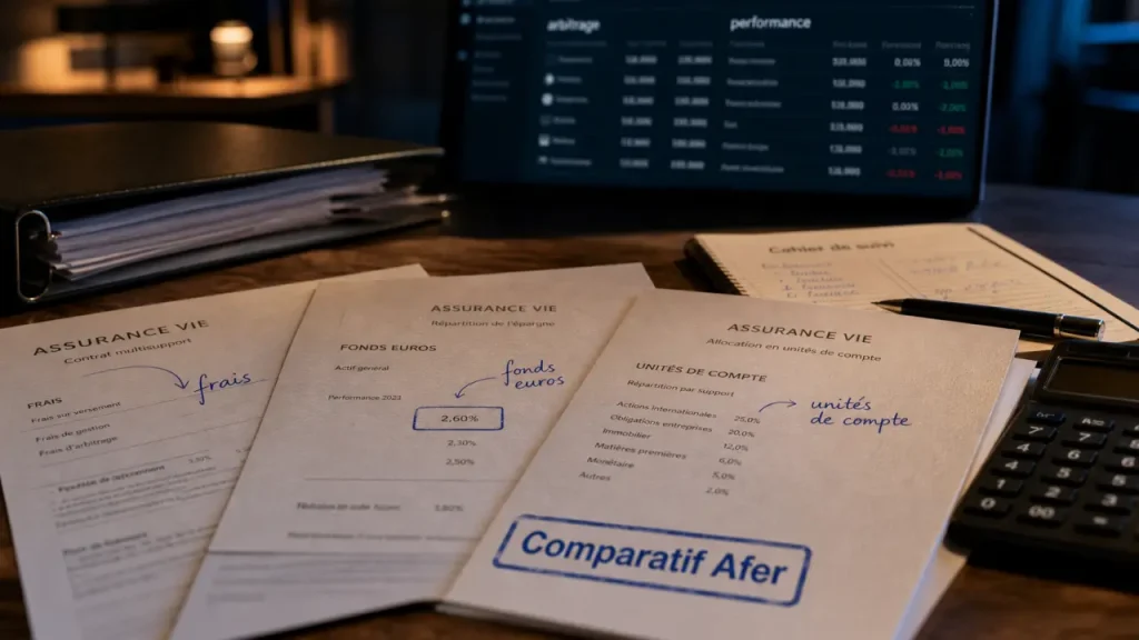 Afer assurance vie : comparer frais et performance