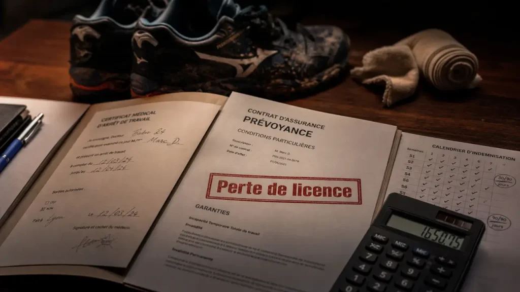 Assurance sportif professionnel : perte de licence, revenus et arrêts de travail.