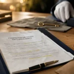 Compromis de vente entre particuliers modèle gratuit, dossier sur table