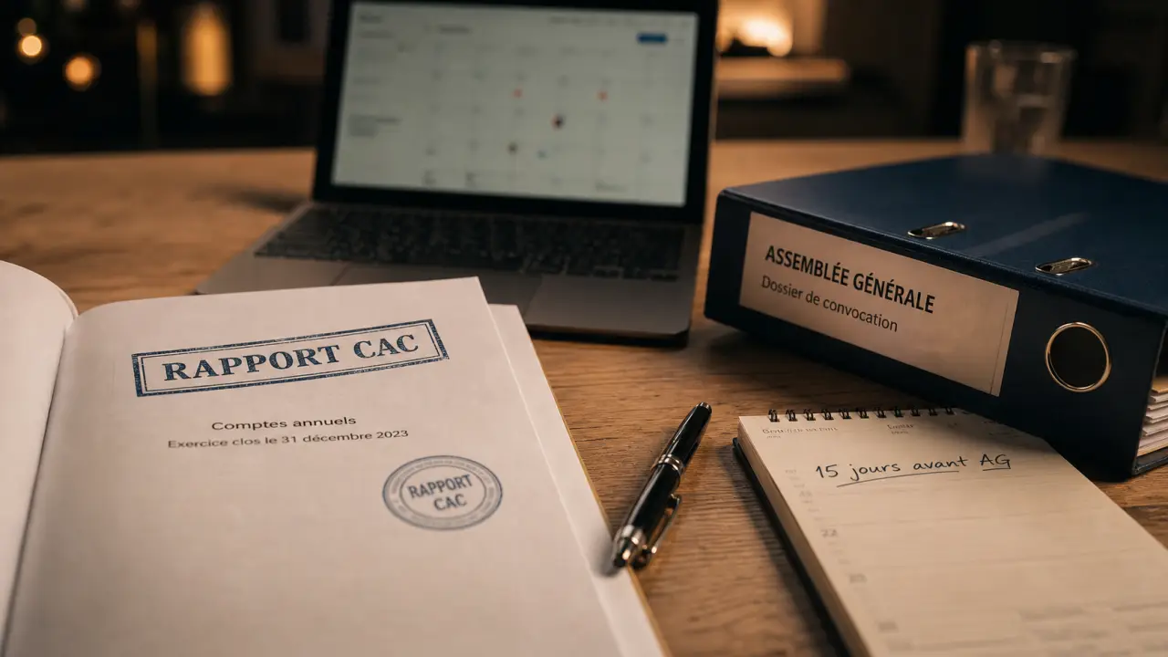 Date rapport commissaire aux comptes : 15 jours avant l’AG