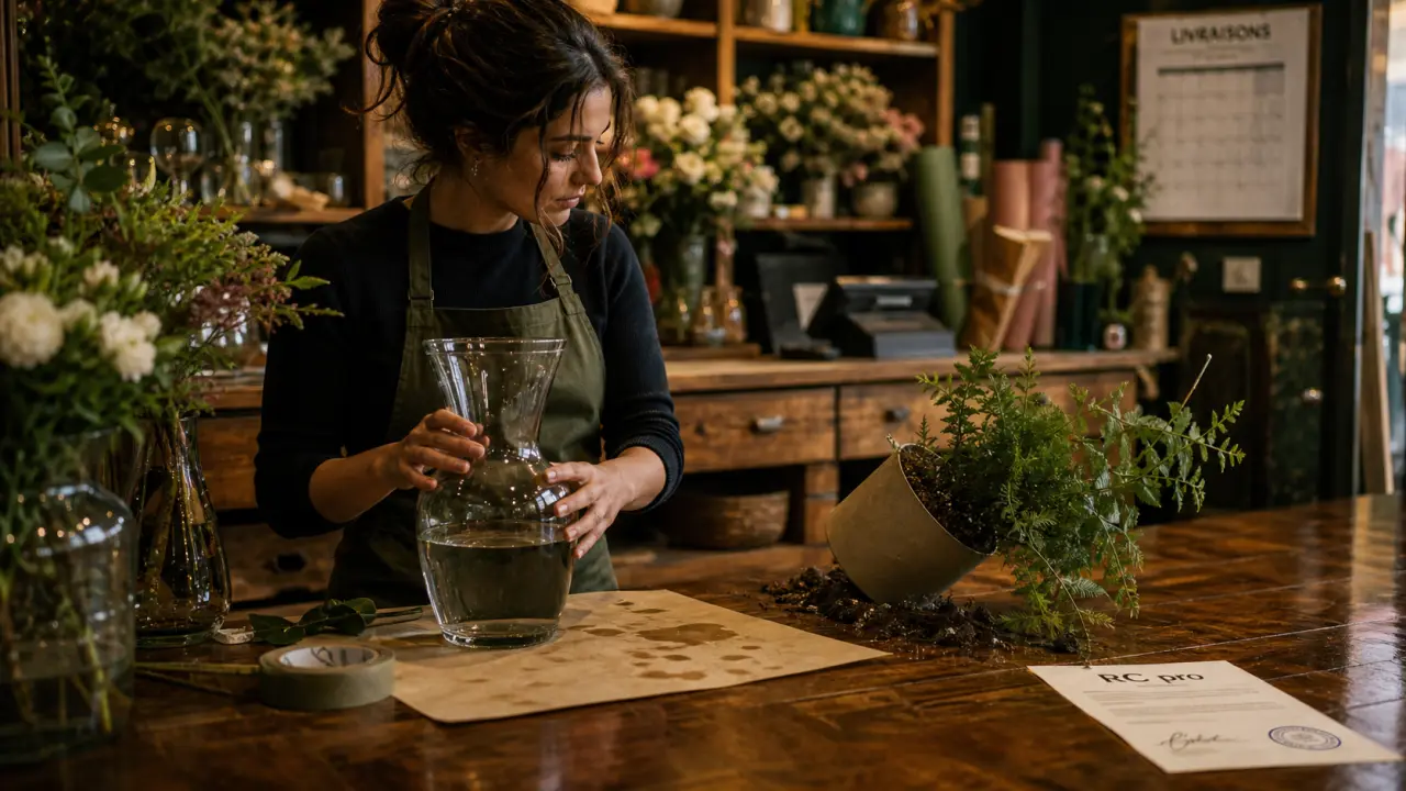 RC pro fleuriste : bouquet abîmé, litige et dégâts en boutique