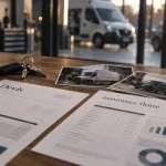 Assurance auto flotte entreprise : devis et clés sur un bureau