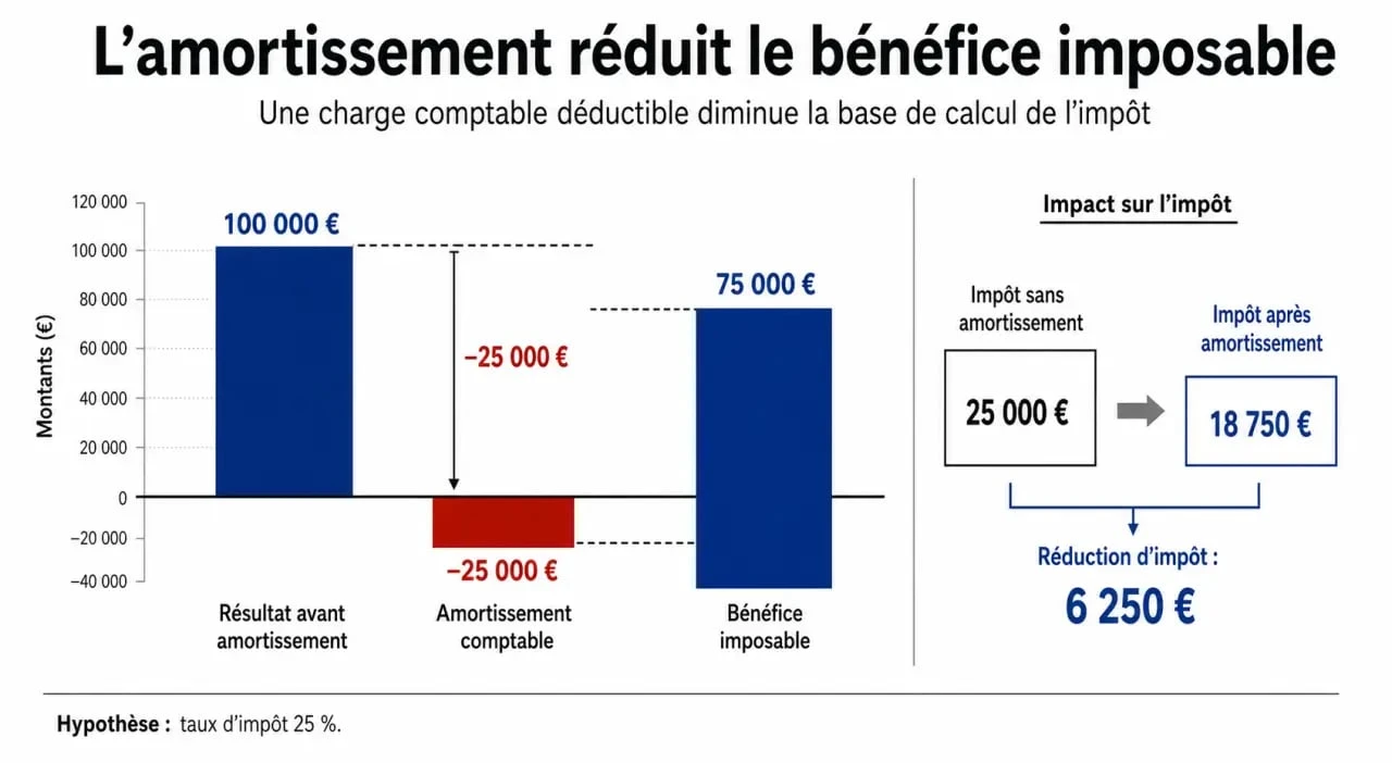 Impact de l'amortissement sur l'impôt pour un investissement immobilier entreprise