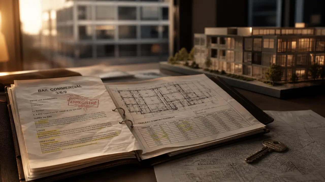 Investissement immobilier entreprise : dossier d’achat, SCI, SCPI ou OPCI avec bail commercial et calculs d’amortissement