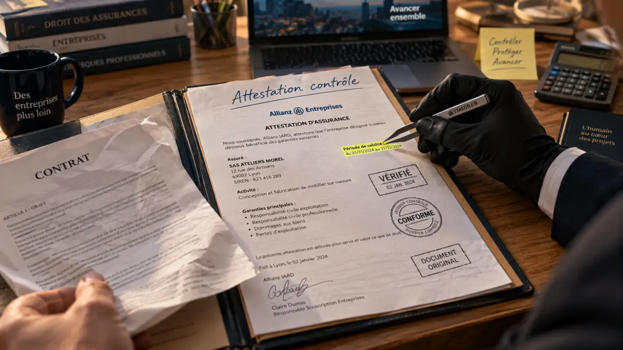 Attestation assurance entreprise : vérifier la garantie avant de signer