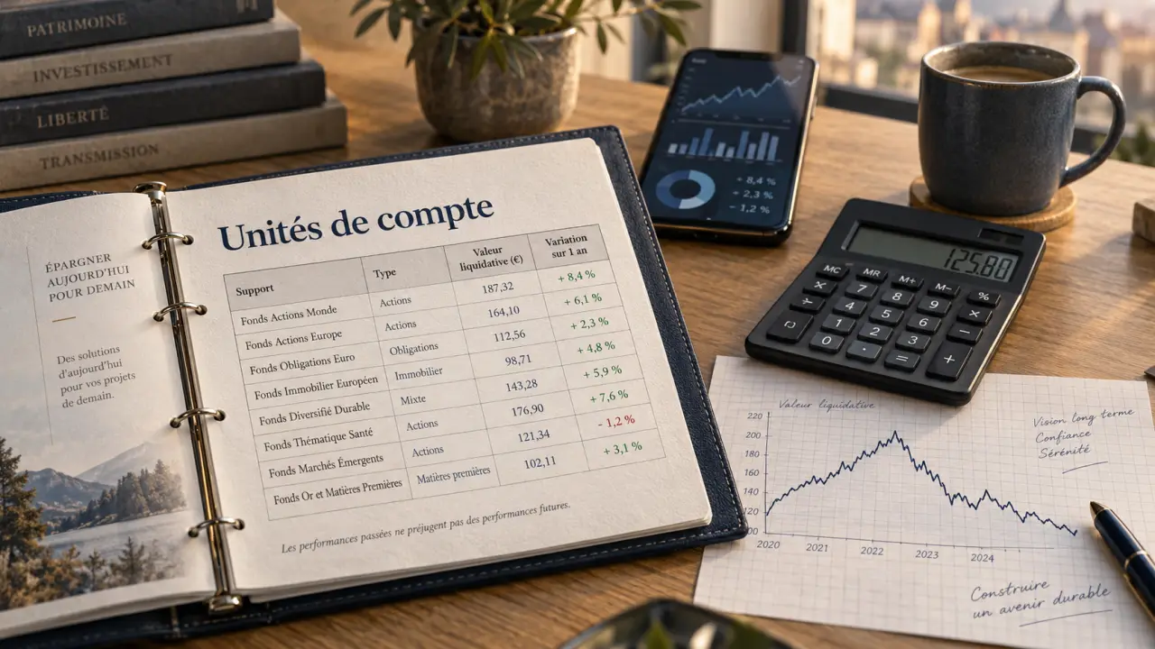Unité de compte assurance vie : épargne exposée aux marchés, sans garantie